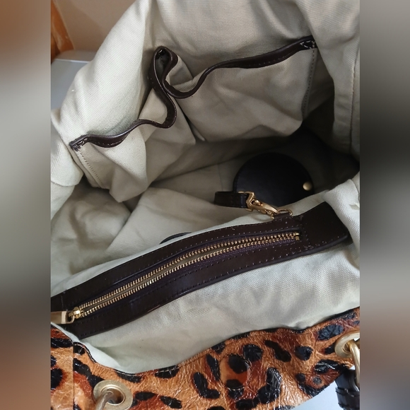 Tory Burch Ainsley Cheetah Print Leather Shopper Tote Bag - Picture 7 of 10